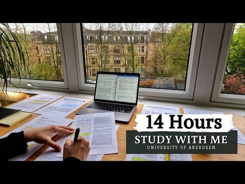 12+ HOUR STUDY WITH ME on A RAINY DAY⎢Background noise, 10 min Break, No music, Study with Merve