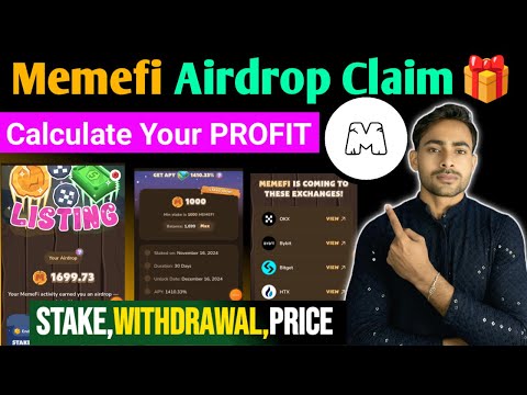 Check Memefi Airdrop Allocation ✔️ Memefi Coin इतना कम क्यूं मिला ? Memefi Airdrop Stake ,Withdrawal