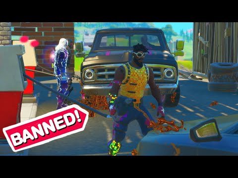 Fueling players cars in Fortnite *banned*