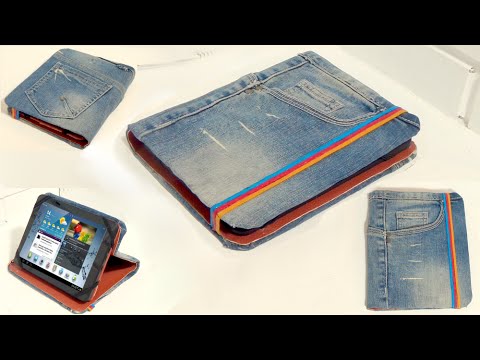 Recycle your old jeans. How to make a tablet case with old jeans.