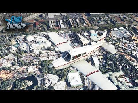 Flying Over Disneyland in Microsoft Flight Sim on PilotEdge Online ATC