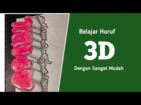 cara paling mudah membuat huruf 3D #drawing #art