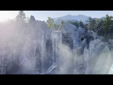 Beauty and the Beast Waterfall at Tokyo Disneyland