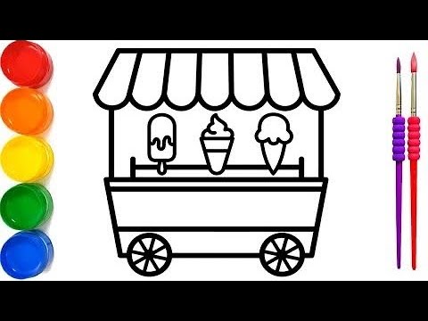 How to draw Icecream truck | Drawing for kids @Kiddysbox123