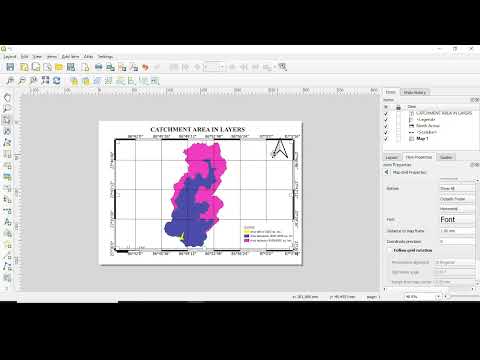 Layout of Catchment Area in Layers | Print layout in qgis | Export as image using qgis