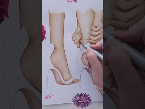 BEAUTIFUL TUTORIAL #shoedesign #drawing #tutorial #painting