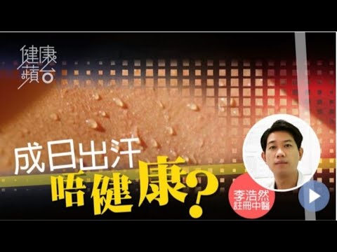 成日出汗係唔係病？出汗分幾多種？中醫師介紹止汗茶療  自汗盜汗生理汗病理汗點分？“果籽健康蘋台影片”