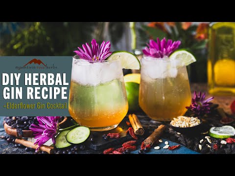 DIY Herbal Gin + Elderflower Cocktail Recipe