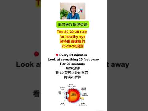 The 20 20 20 rule for healthy eye  (This rule is about reading)保持眼睛健康的20-20-20规则 (这个规则是有关阅读)