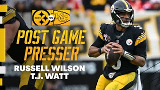 T.J. Watt & Russell Wilson Postgame Press Conference (Week 17 vs Chiefs) | Pittsburgh Steelers