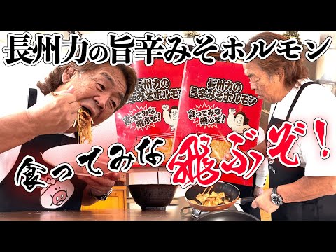 【美味】『長州力の旨辛みそホルモン』で料理を作ってみた【好評】