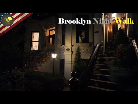 NYC - Brooklyn Park Slope - Relaxing Night Walk - 4k Virtual Tour