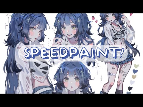 🫐 Redesigning my persona!! ✧ Character sheet【Procreate Speedpaint】