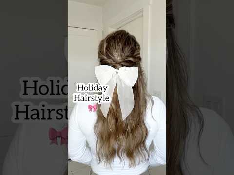 HALF UP HALF DOWN HOLIDAY HAIRSTYLE! #holidayhairstyle #hairshorts