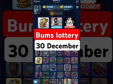 Bums lottery cards today 30 December | Bums Daily Lottery Cards