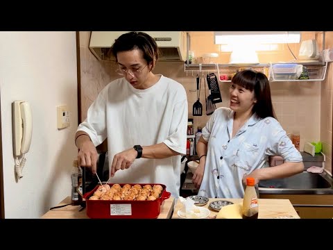 新生児育児中に妻とたこ焼きパーティーしたら息抜きになった！