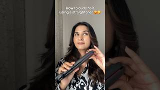 How to curl your hair using a straightener 😍🤫#hack #curlyhair #hairstyle Swati Rathi