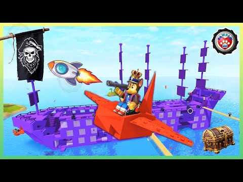 Chase's Epic Pirate Ship Showdown! Don't Miss the Action! 阿奇的史詩級海盜船大戰！不要錯過行動！Roblox 機器方塊