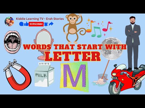 Letter M: Words That Start With M, Letter Sounds| English Vocabulary Lessons| Kiddie Learning TV