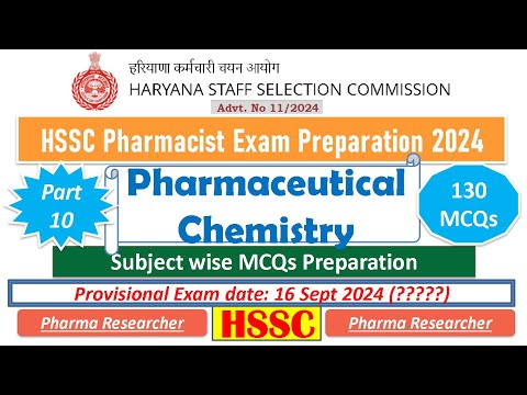 Pharmaceutical Chemistry MCQs HSSC Pharmacist exam preparation 2024 #hsscpharmacists#hssc