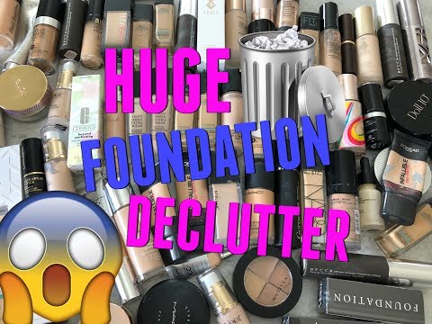 DECLUTTERING ALL OF MY FOUNDATIONS!!! 75+ | MY FOUNDATION COLLECTION