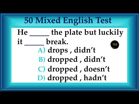 50 English Tenses Test | Verb Grammar mixed | English All Mixed Tenses Quiz | No.1 Quality English