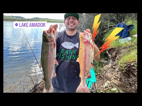 Catching big fish in early spring at lake Amador #california #fishing #lightning #trout #fish #new