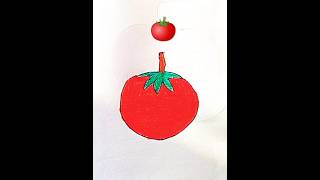 Easy tomato drawing/ tamatar 🍅🍅#shortsfeed #shorts #drawing #draw #shortvideo #kids #art #artwork