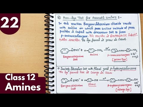 22) Azo-dye Test| Coupling reaction| Dye Test| Reaction of Diazonium salt| Amines Class12 Chemistry