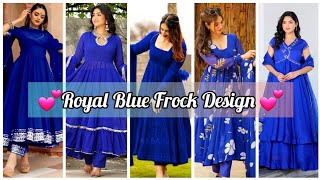 Latest Navy Blue Dress Designs| Anarkali Frock Design 2024| New Model Anarkali