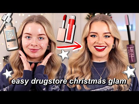 AD *EASY* DRUGSTORE Christmas Makeup Glam for BEGINNERS!