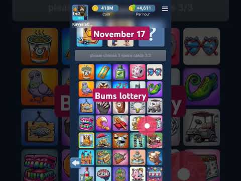 Bums lottery cards today 17 November  | Bums Daily Lottery Cards | Bums combo cards today