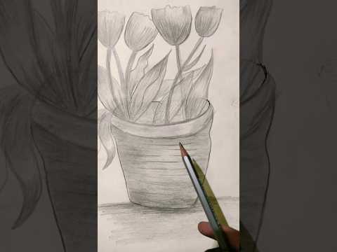 flower pot drawing.             like and subscribe 😊 #drawing