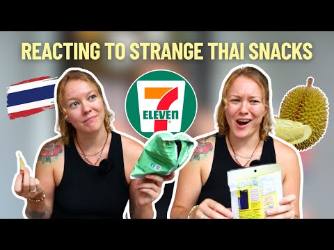 Let's try weird snacks from 7-Eleven in Thailand 🇹🇭 (reacting to strange Thai snacks)