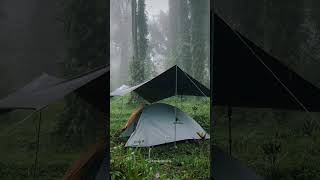 CAMPING IN THE RAIN WITH COZY TENT #shorts