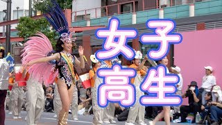 高校生のサンバ!自由の森学園サンバ音楽隊【浅草サンバカーニバル2019】4K　馬道通り