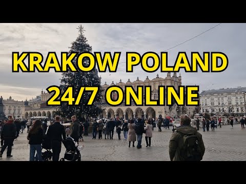 Krakow POLAND 24/7 ONLINE – Old Town and Main Square Live!