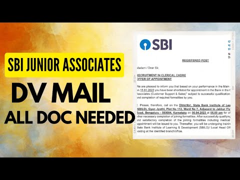 Important !! DV MAIL and Documents Needed in DV | SBI JA #sbiresult #sbi #sbija #documentsbi