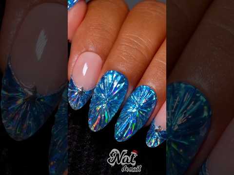 Blue Crystal Nail Art Tutorial #trendingnails #natdenail #shorts #nails