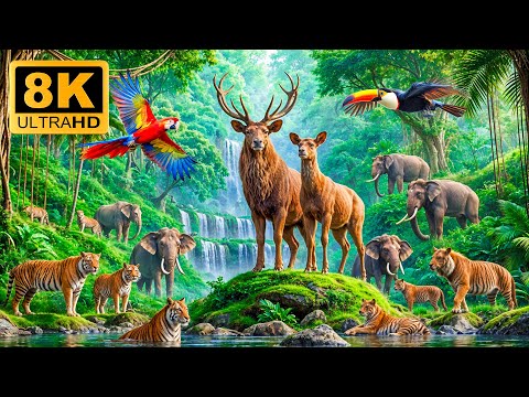 Plains Giants 8K ULTRA HD🐾Epic Animal Moments With Calm Harp