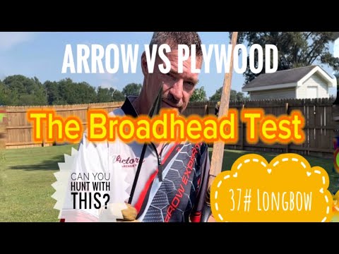 The Broadhead Test! 37# Longbow VS Plywood / Is It Enough For Hunting?