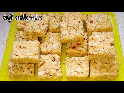 Suji Milk Cake Recipe | How to make milk cake | suji Kalakand | rava barfi recipe #shorts