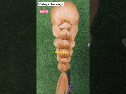 50 Days Challenge/Day16/#renuhoneyrose #hairstyle #hairstylechallange #hairstyletutorial #shorts