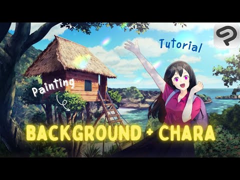 Painting Landscape Background Illustration of Lala (Jiva Animation) in Clip Studio Paint