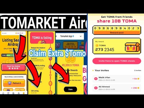 tomarket new update tomarket share 10B Toma invite friends and earn 1k free toma token