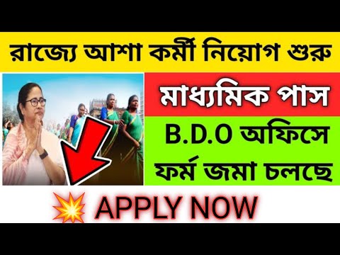 🤩রাজ্যে আশা কর্মী নিয়োগ চলছে ২০২৪ | wb asha karmi vacancy 2024 | WB govt job vacancy