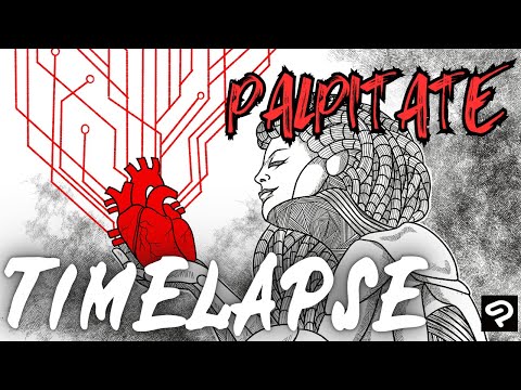 Art Timelapse l Palpitate l Fantasy Robot Girl with a Heart I Clip Studio Paint