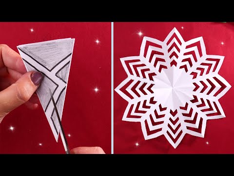 Easy & Simple Paper Cutting Design Ideas for Decoration step by step ❄️ How to make Xmas Snowflake