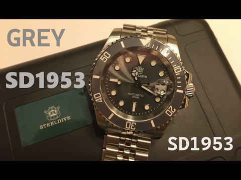 Steeldive SD1953 Grey Dial Automatic Watch Unboxing and Review Submariner Homage