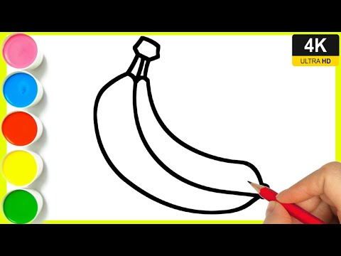 How to draw a banana || Branch of Banana easy drawing tutorial || kela ka drawing #fruitsdrawing.